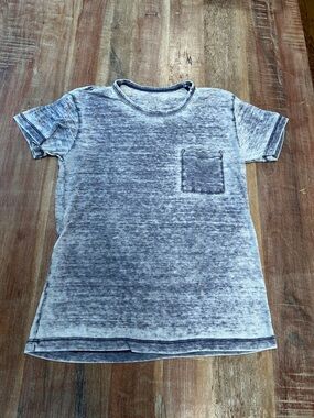 J. Crew Heathered Blue-Gray Burnout Tomboy Pocket Tee